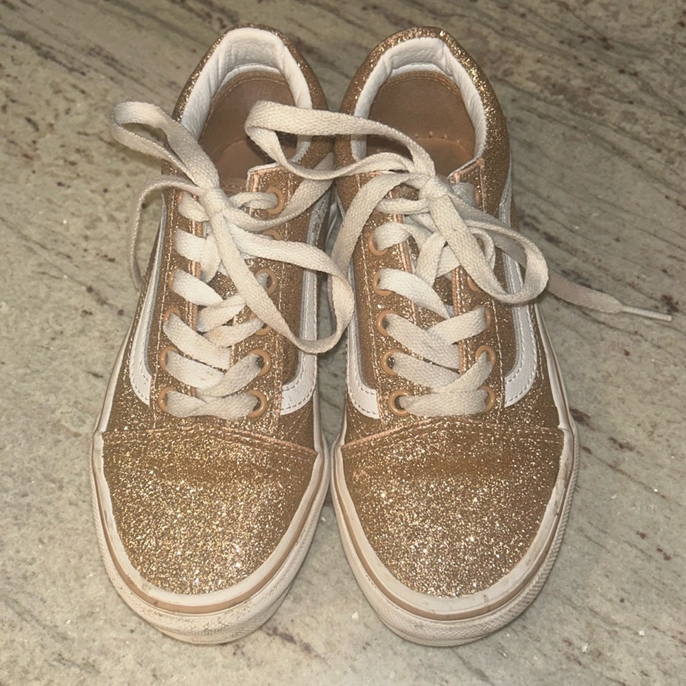 Girls Vans Rose Gold Sparkle.